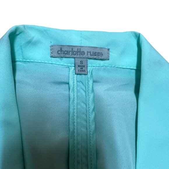 Charlotte Russe - Women's Light Mint Green/Blue Open Front Blazer - Size S - Picture 3 of 10